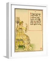 Woman Holds A Candelabra-Walter Crane-Framed Art Print