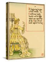 Woman Holds A Candelabra-Walter Crane-Stretched Canvas