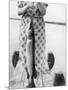 Woman Holds on Large Northern Pike on a Lake Pier, Ca. 1950-null-Mounted Photographic Print