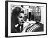 Woman Holds Tape with the Latest Stock Prices Printed by the Quotron II-null-Framed Photo