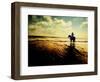 Woman Horseback at Edge of the Water-Jan Lakey-Framed Photographic Print