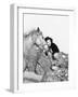 Woman Hugging Her Horse-null-Framed Photo