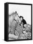 Woman Hugging Her Horse-null-Framed Stretched Canvas