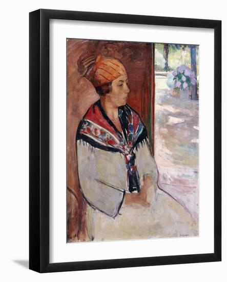 Woman in a Bandana at Prefailles; Femme Au Madras a Prefailles, 1922-Henri Lebasque-Framed Giclee Print