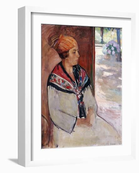 Woman in a Bandana at Prefailles; Femme Au Madras a Prefailles, 1922-Henri Lebasque-Framed Giclee Print
