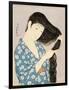 Woman in a Bathrobe Combing Her Hair-Taisho Era. Hashiguchi Goyo-Framed Art Print