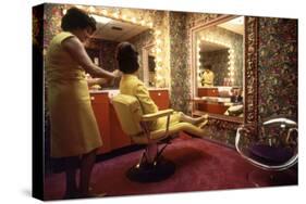 Woman in a Beauty Salon in the Harris County Domed Stadium 'Astrodome', Houston, TX, 1968-Mark Kauffman-Stretched Canvas