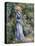 Woman in a Blue Dress Standing in the Garden at Saint-Cloud-Pierre-Auguste Renoir-Stretched Canvas