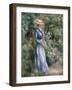 Woman in a Blue Dress Standing in the Garden at Saint-Cloud-Pierre-Auguste Renoir-Framed Giclee Print