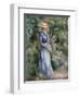 Woman in a Blue Dress Standing in the Garden at Saint-Cloud-Pierre-Auguste Renoir-Framed Giclee Print