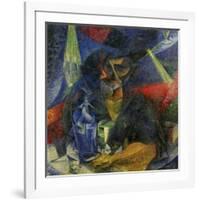 Woman in a Cafe: Compentrations of Lights and Planes-Umberto Boccioni-Framed Giclee Print