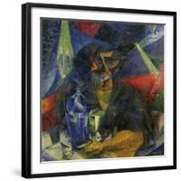 Woman in a Cafe: Compentrations of Lights and Planes-Umberto Boccioni-Framed Giclee Print