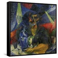 Woman in a Cafe: Compentrations of Lights and Planes-Umberto Boccioni-Framed Stretched Canvas