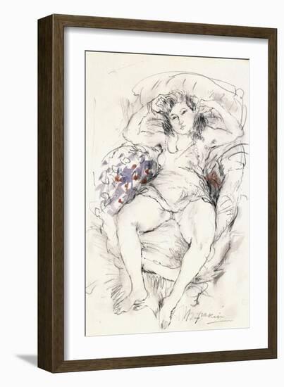 Woman in a Chair, 1925-1926-Jules Pascin-Framed Giclee Print