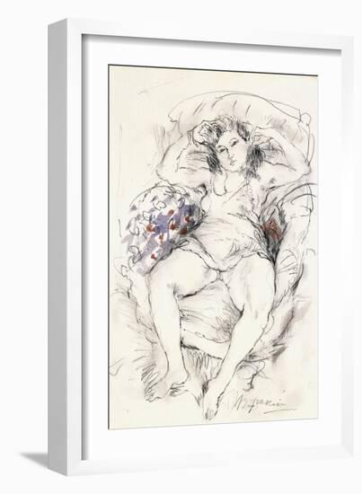 Woman in a Chair, 1925-1926-Jules Pascin-Framed Giclee Print