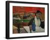 Woman in a Coffeehouse, Madame Ginoux in the Cafe De La Gare in Arles-Paul Gauguin-Framed Premium Giclee Print