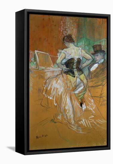 Woman in a corset, a study for Elles, 1896.-Henri de Toulouse-Lautrec-Framed Stretched Canvas