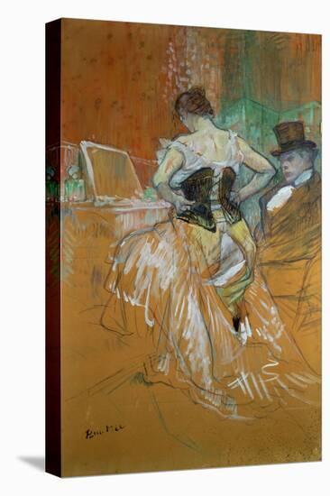 Woman in a corset, a study for Elles, 1896.-Henri de Toulouse-Lautrec-Stretched Canvas