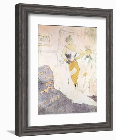 Woman in a Corset from 'Elles', 1896-Henri de Toulouse-Lautrec-Framed Giclee Print