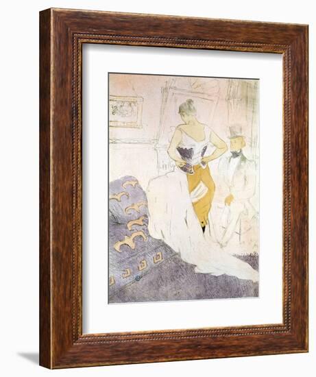 Woman in a Corset from 'Elles', 1896-Henri de Toulouse-Lautrec-Framed Giclee Print