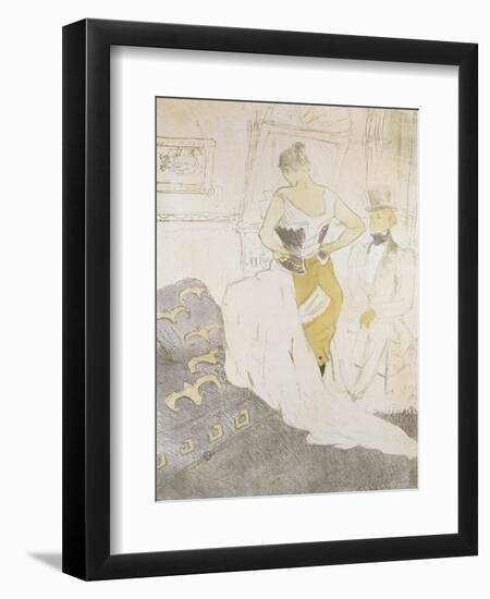 Woman in a Corset, from Elles; Femme En Corset, from Elles, 1896-Henri de Toulouse-Lautrec-Framed Premium Giclee Print