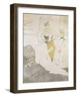 Woman in a Corset, from Elles; Femme En Corset, from Elles, 1896-Henri de Toulouse-Lautrec-Framed Giclee Print