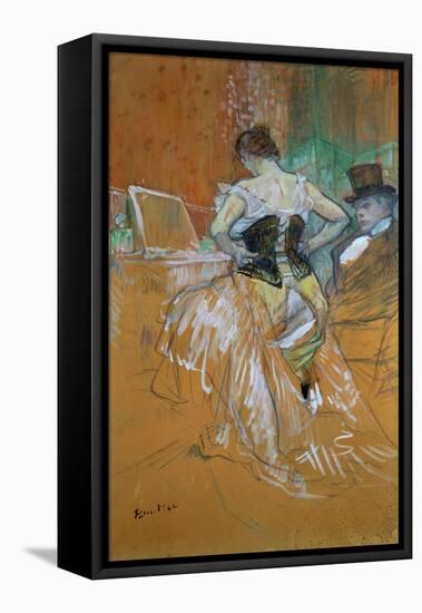 Woman in a Corset-Henri de Toulouse-Lautrec-Framed Stretched Canvas