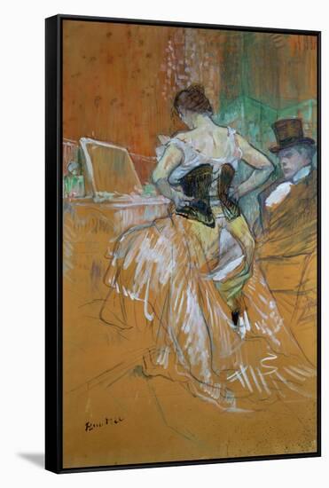 Woman in a Corset-Henri de Toulouse-Lautrec-Framed Stretched Canvas