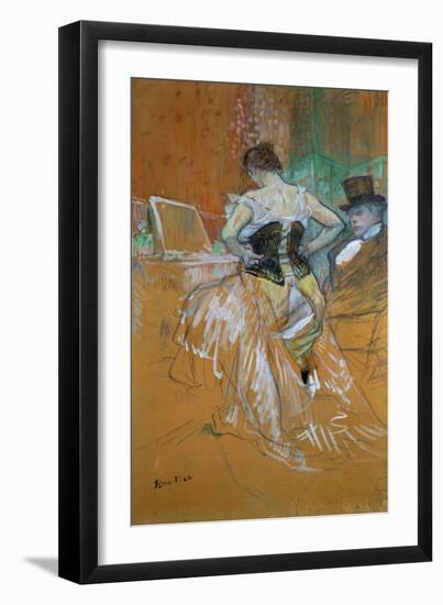 Woman in a Corset-Henri de Toulouse-Lautrec-Framed Giclee Print