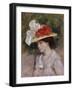 Woman in a Flowered Hat, 1889-Pierre-Auguste Renoir-Framed Giclee Print