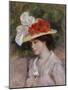 Woman in a Flowered Hat, 1889-Pierre-Auguste Renoir-Mounted Giclee Print