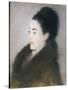 Woman in a Fur Coat in Profile, 1879-Edouard Manet-Stretched Canvas