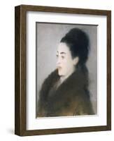 Woman in a Fur Coat in Profile, 1879-Edouard Manet-Framed Giclee Print