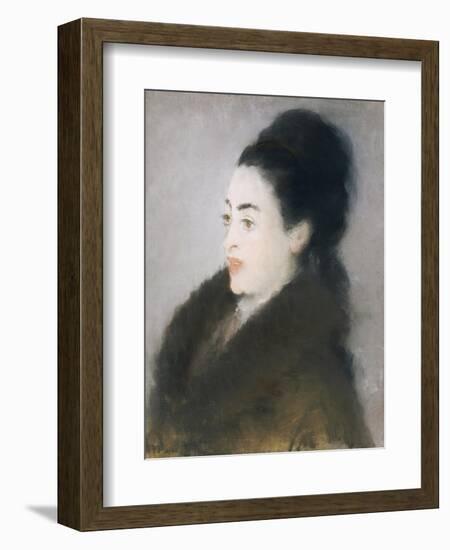 Woman in a Fur Coat in Profile, 1879-Edouard Manet-Framed Giclee Print