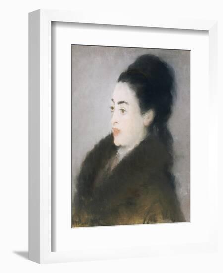 Woman in a Fur Coat in Profile, 1879-Edouard Manet-Framed Giclee Print