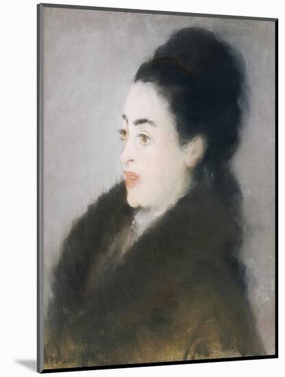 Woman in a Fur Coat in Profile, 1879-Edouard Manet-Mounted Giclee Print