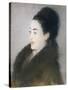 Woman in a Fur Coat in Profile, 1879-Edouard Manet-Stretched Canvas