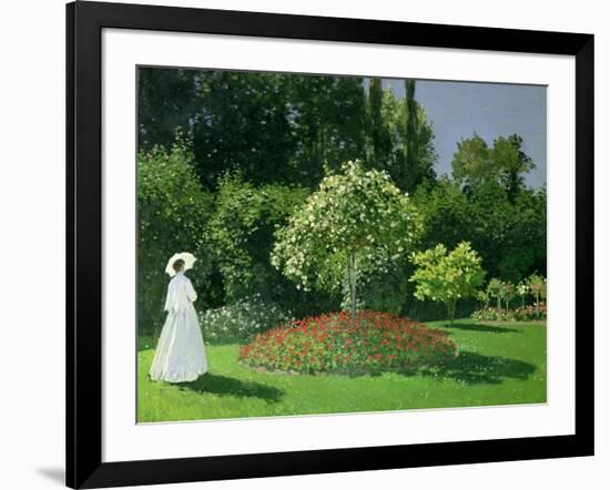 Woman in a Garden, 1867-Claude Monet-Framed Giclee Print