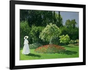 Woman in a Garden, 1867-Claude Monet-Framed Giclee Print