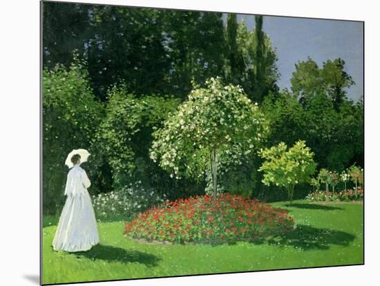 Woman in a Garden, 1867-Claude Monet-Mounted Giclee Print