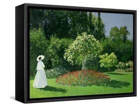 Woman in a Garden, 1867-Claude Monet-Framed Stretched Canvas