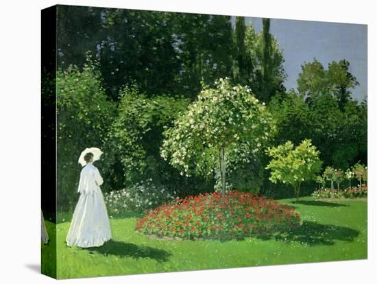 Woman in a Garden, 1867-Claude Monet-Stretched Canvas