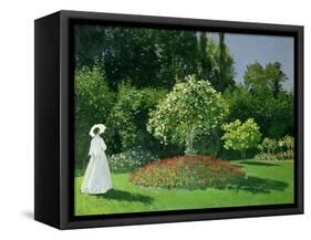 Woman in a Garden, 1867-Claude Monet-Framed Stretched Canvas