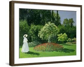 Woman in a Garden, 1867-Claude Monet-Framed Giclee Print