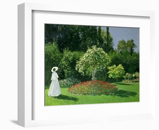 Woman in a Garden, 1867-Claude Monet-Framed Giclee Print