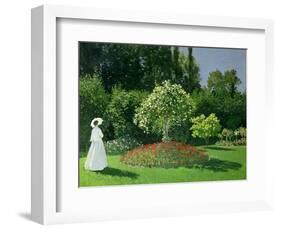 Woman in a Garden, 1867-Claude Monet-Framed Giclee Print