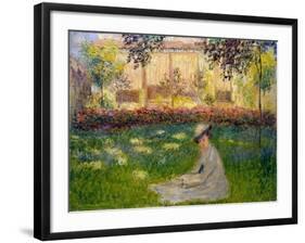 Woman in a Garden, 1876-Claude Monet-Framed Giclee Print