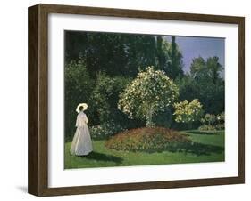 Woman in a Garden-Claude Monet-Framed Giclee Print