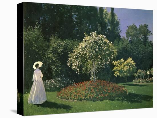 Woman in a Garden-Claude Monet-Stretched Canvas