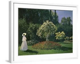 Woman in a Garden-Claude Monet-Framed Giclee Print